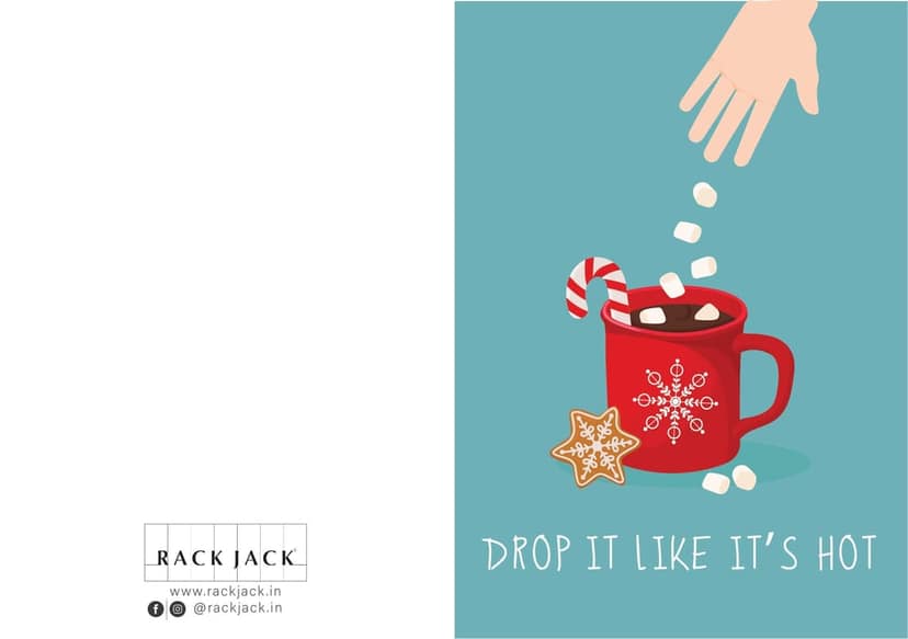Rack Jack Funny Christmas Xmas Greeting Card for Secret Santa Gifts New Year Friends Family Colleagues with Pastel Envelope - Drop It Like It's Hot view 2