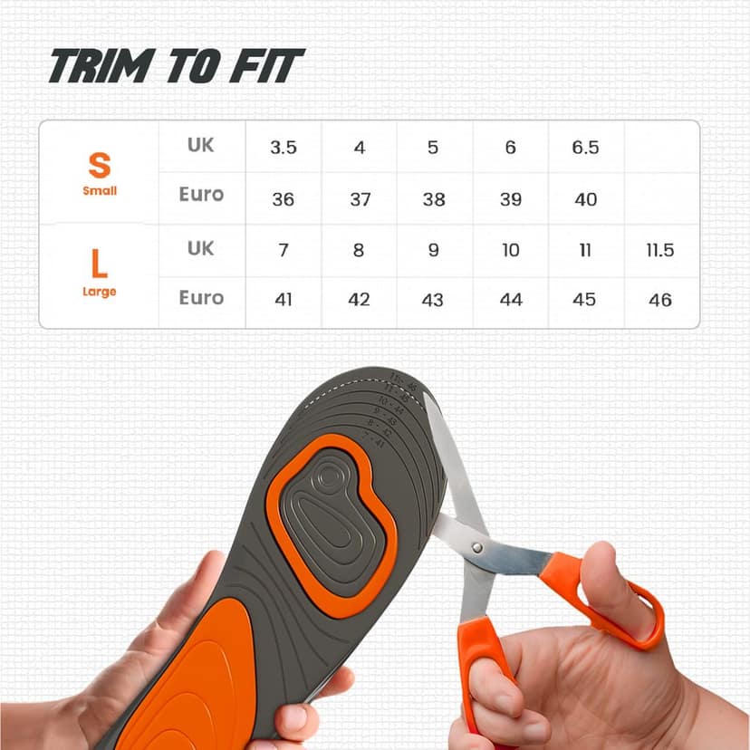 SNEAKARE Shoe Insoles, Antislip Insoles With Trimmable Feature, Super Soft And Extra Comfortable, Suitable For Sneaker, Canvas, Crocs, Boots & Casuals, Pack of 1 Pair (Size Uk3.5-Uk6.5) Small view 5