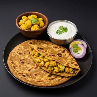 Gobi Paratha With Curd