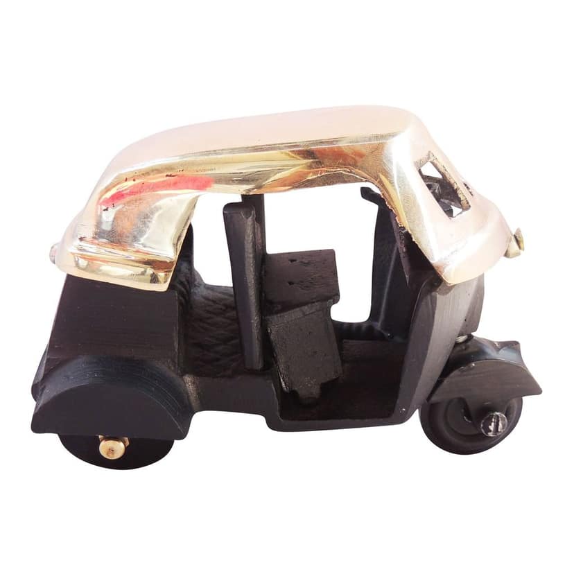 Brass Auto Showpiece | Vintage Three Wheeler Decor, Height : 4 Inch (ZMAS450 A) view 3