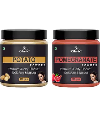Oilanic 100% Pure Potato Powder & Pomegranate Powder For Skin Hair Mask 200 g Pack of 2