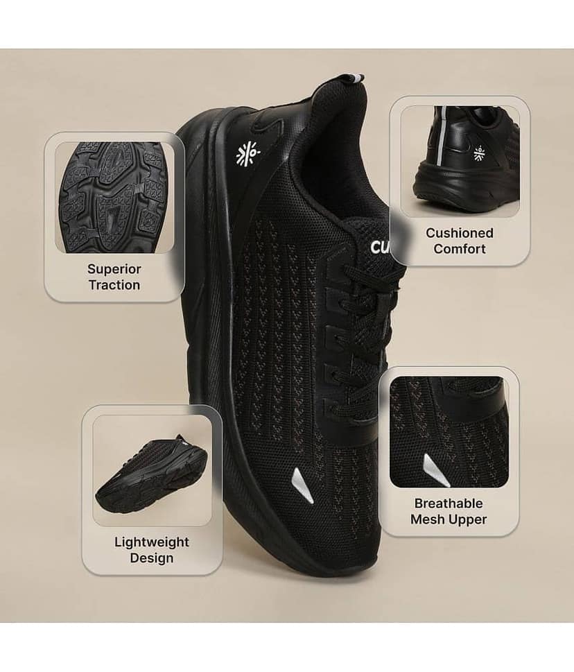 Cult Raze Black Men's Sports Running Shoes view 5