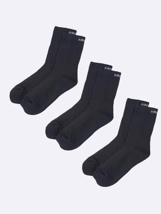 Comfort Socks for Work - Men and Women Pack of 3 Pairs - C3BL (Black)