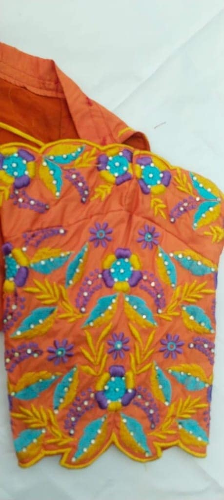 Cut work Computer Embroidery Blouse Piece view 2