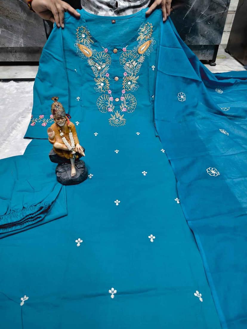 Pure Cotton Super Dying Embroidery Suit view 2