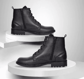 Warnex Endicott Side Zip Genuine Leather High Ankle Casual Boot Boots For Men (Black , 9)