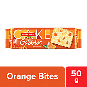 Britannia Gobbles Orange Bites Cake, 50g, 3x50 g Multipack
