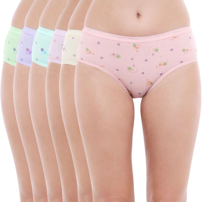 Bodycare women's combed cotton assorted Hipster Panty Pack of 6 ( E3000 )