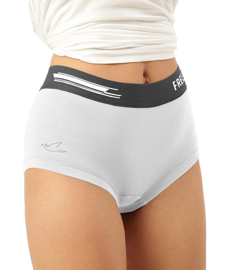 Freecultr Women's Underwear Antibacterial Micromodal Airsoft | Boxer Brief - Non-Itch, No Chafing, Sweat-Proof Comfort Pack of 1-Cloud White view 2