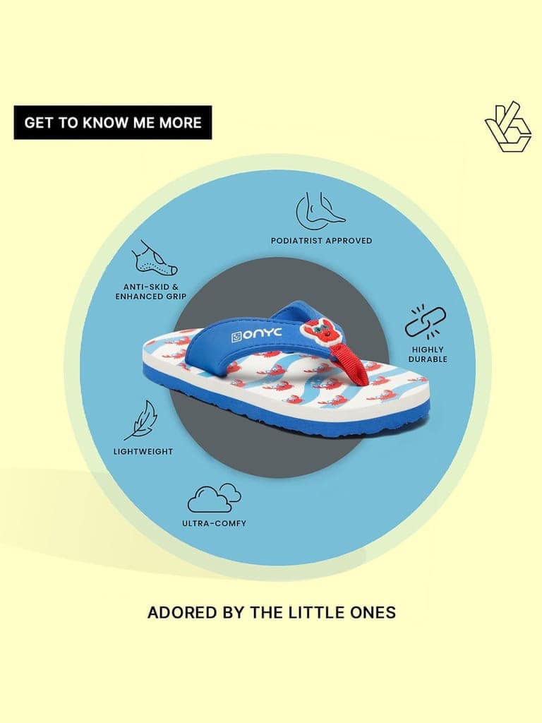 Premium Crab V-Shape Flip-flops - Blue (Unisex) view 10