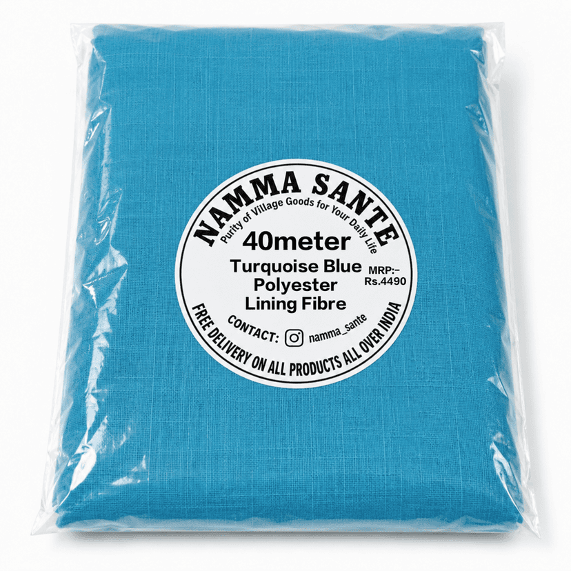 Turquoise Blue Polyester Lining Fibre (Bada Panna), Turquoise Blue Polyester Lining Fabric (Bada Panna), Turquoise Blue Lining Fabric (Bada Panna), Blue Green Polyester Lining Fabric (Bada Panna), Turquoise Polyester Inner Lining (Bada Panna) view 4