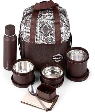 Oliveware Marina Stainless Steel Lunch Box 3 - Container ( Pack of 1 )