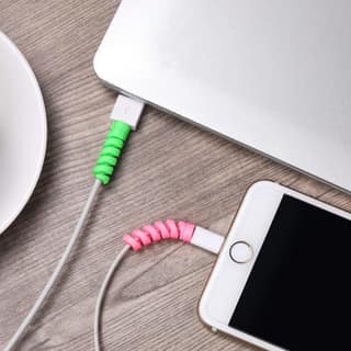 Spiral Charger Cable Protector Data Cable Saver Charging Cords Protective for All Universal Cable Cover (Pack of 10)
