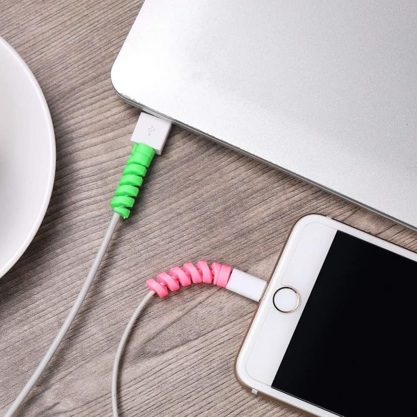 Spiral Charger Cable Protector Data Cable Saver Charging Cords Protective for All Universal Cable Cover (Pack of 10)