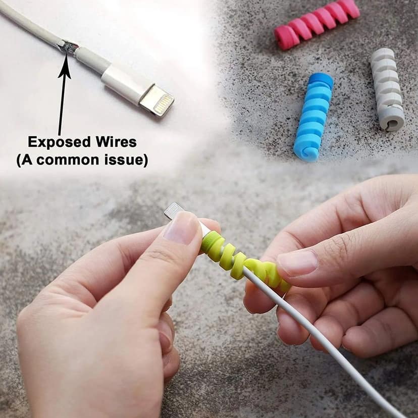 Spiral Charger Cable Protector Data Cable Saver Charging Cords Protective for All Universal Cable Cover (Pack of 10) view 8