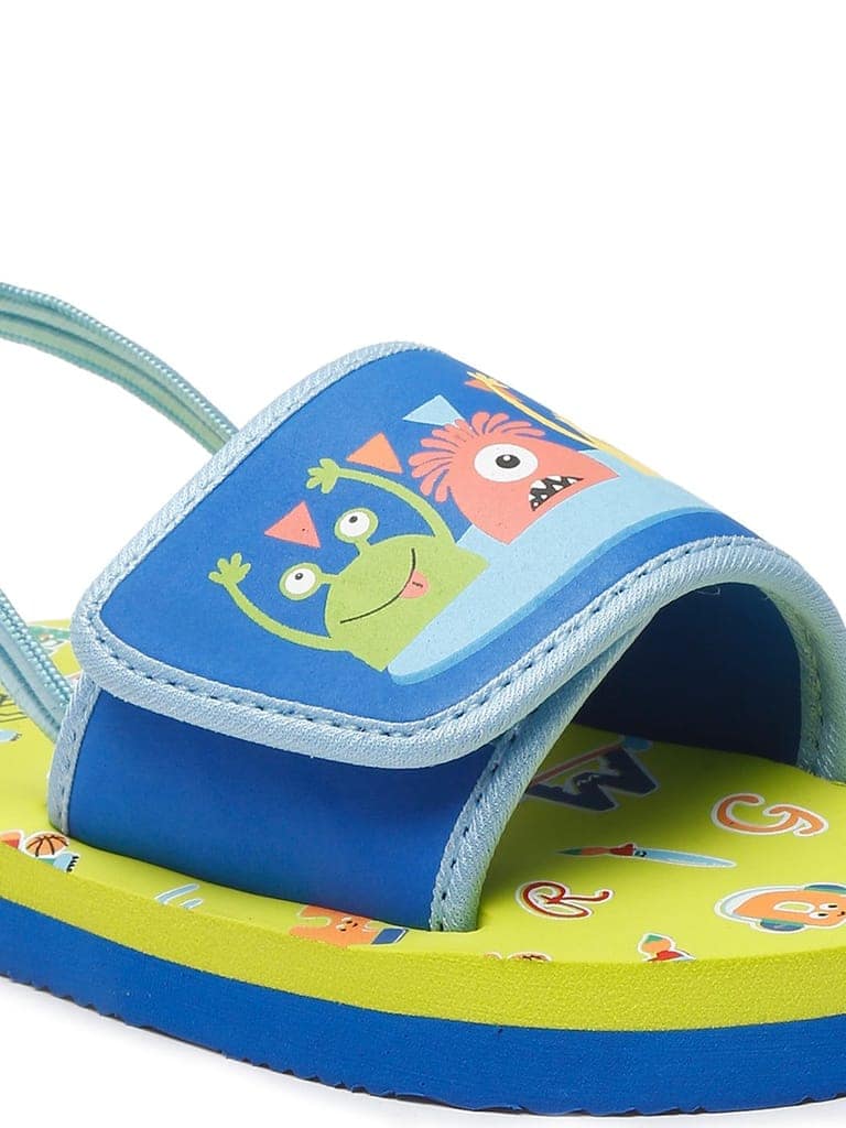 ONYC Monster Neon Green Sliders for Boys and Girls view 2