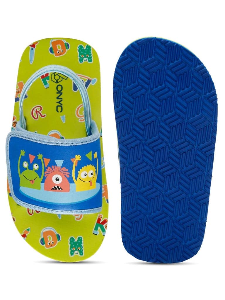 ONYC Monster Neon Green Sliders for Boys and Girls view 6
