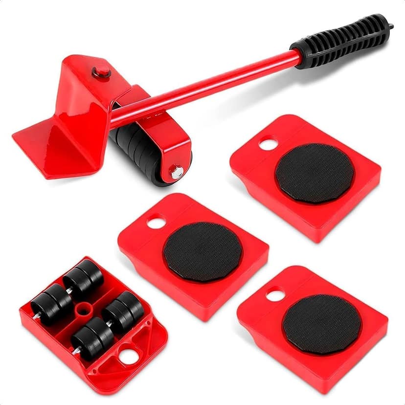 Furniture Lifter and Shifter Tool Set with 4 Moving Sliders, 360 Degree Rotating Pads, Heavy Duty Furniture Moving Rollers, Supports Up to 150kg, Easy Rearranging and Relocation