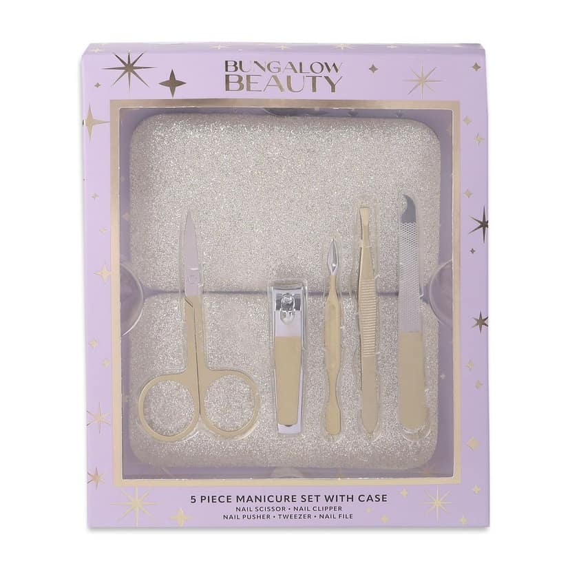 BUNGALOW BEAUTY Manicure Set Nail Clippers - 6PCS Stainless Steel Manicure Set, Professional Mens Grooming Kits, Nail Care Tools with Luxurious Travel Case - California Proposition 65 listed - Lead free | Cadmium Free | Phthalates Free view 8