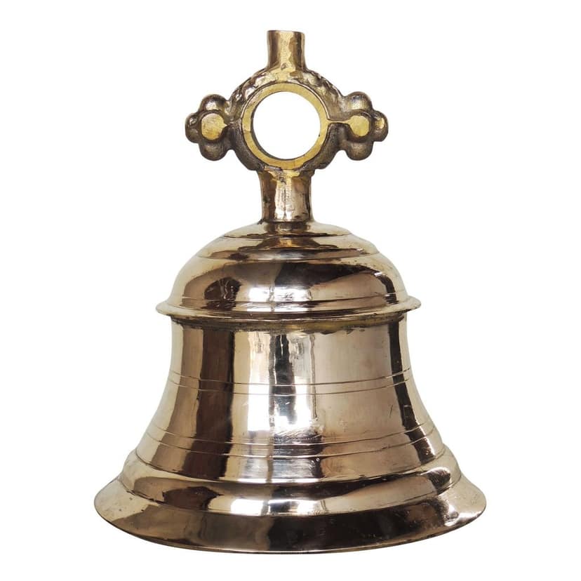 Brass Temple Hanging Ghanta, Hanging Bell, Ghanta 10 KG - Large Brass Temple Bell for Mandir Sound (ZMAS493 N) view 2