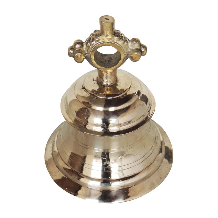 Brass Temple Hanging Ghanta, Hanging Bell, Ghanta 10 KG - Large Brass Temple Bell for Mandir Sound (ZMAS493 N) view 3