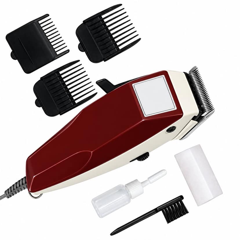 Professional Electric Hair Clipper for Men, Corded Hair Cutting Machine with 3 Guide Combs, Cleaning Brush and Oil Bottle for Home and Salon Use