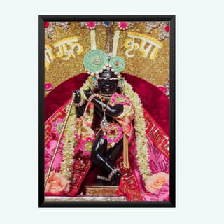 NOKKES Radha Raman ji Vrindavan Radha Raman Thakur Ji Photo Frames Religious Photo frame 5X7 Inch Photo Frame_QWW79