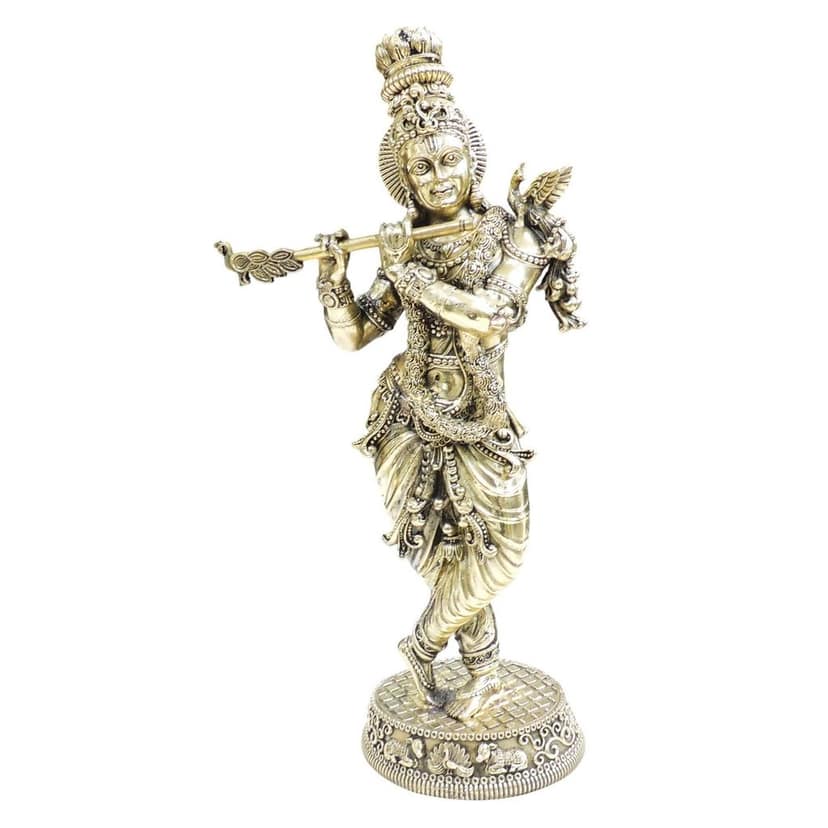 Brass Krishna Murti for Living Room & Mandir, Height : 15 Inch (BSMAS1806 K) view 2