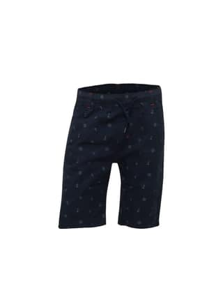 Boys Black Anchor Printed Shorts