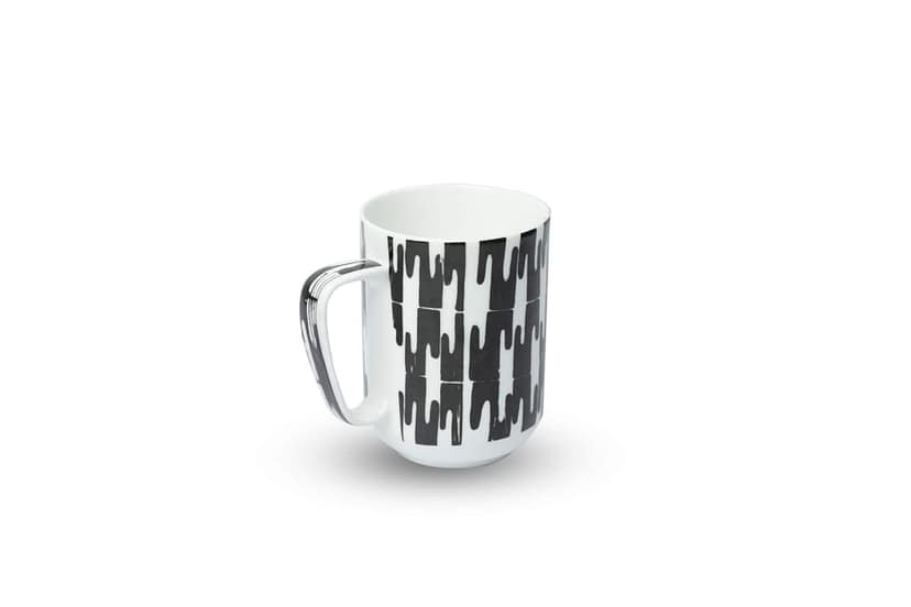 Saaikee Bone China Tea/Coffee Cups 270 ML Pack of 1 Mug (Black and White) view 2