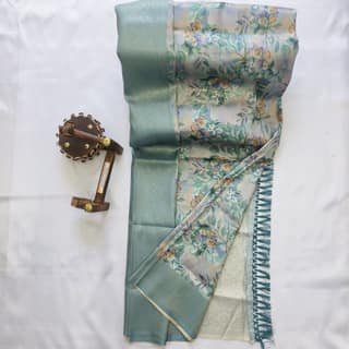 Tissue Silk Cotton Saree with Blouse