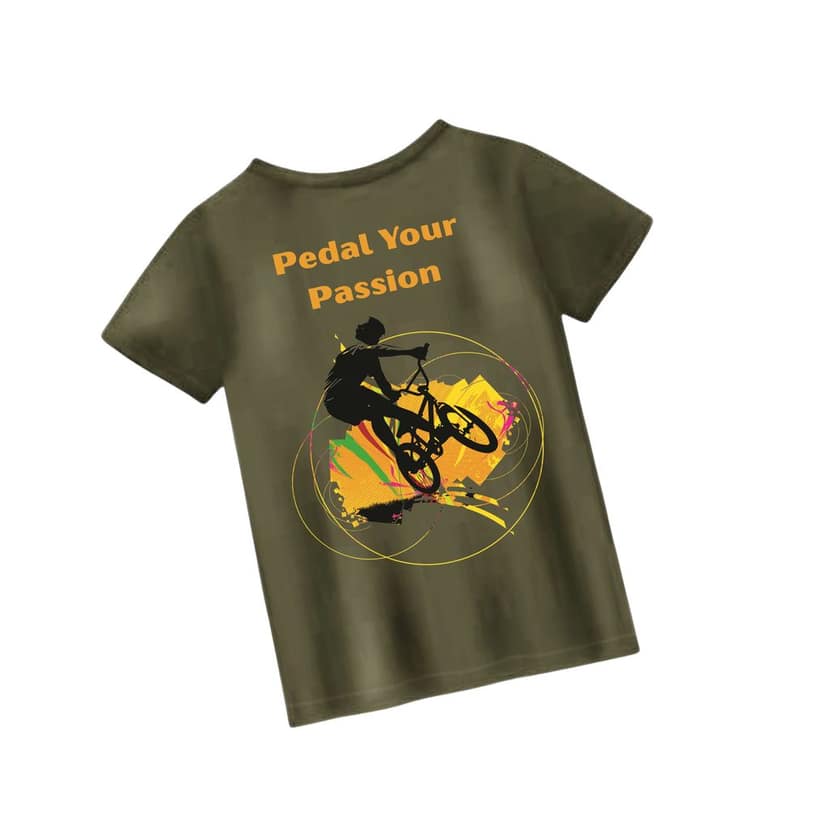 Trishoolin Sports Theme T-Shirt | Design 10386MB | Cotton Regular Fit | Crew Neck / Round Neck Half Sleeve | Pack of 1 view 2