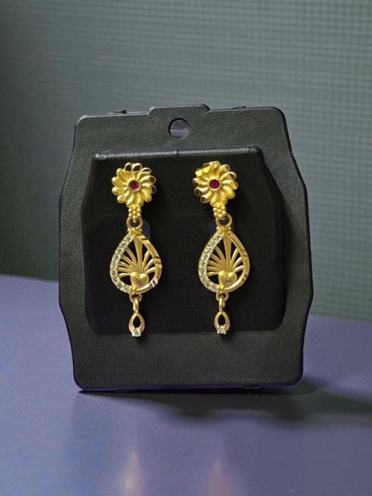 Gold-Plated Daily Wear American Diamond Earrings for Women | Lightweight | Premium Shine | Everyday Wear