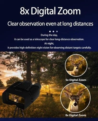 AUSHA 4K Night Vision Binoculars with 600m Range | HD Display, Rechargeable Battery & Zoom view 9