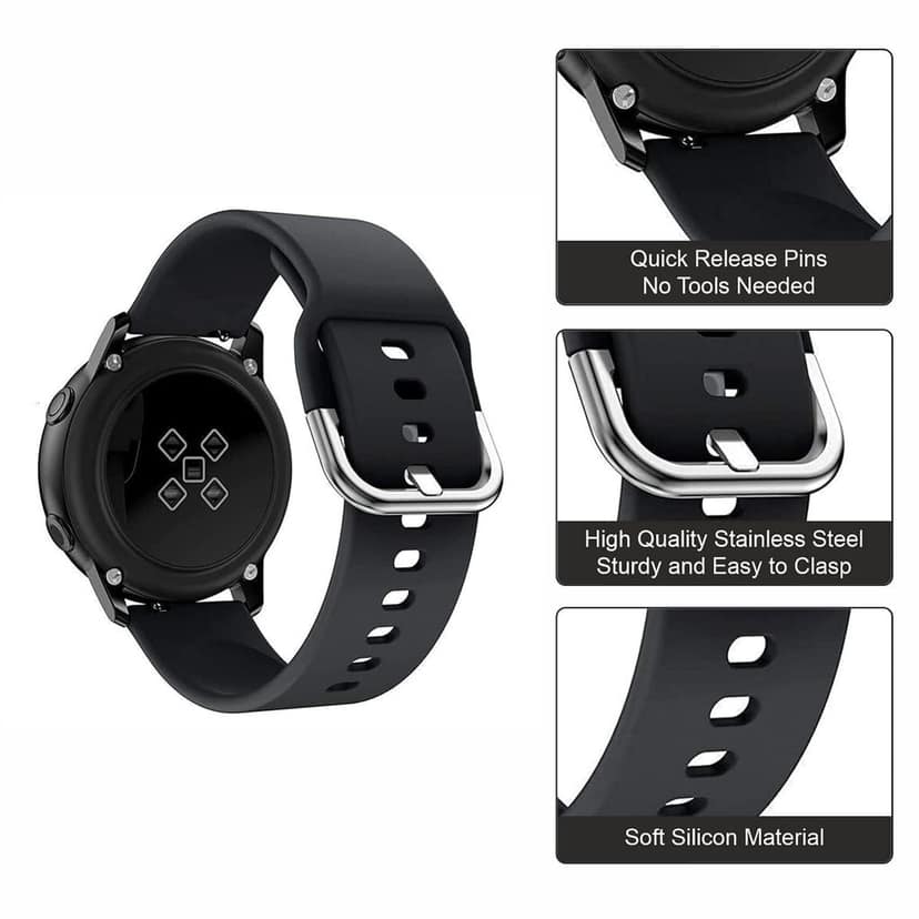 JUSTLY 19mm Silicone Smart Watch Strap for Men & Women STRAP view 3