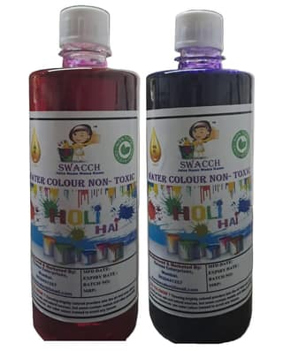 SWACCH WATER COLOUR NON-TOXIC & ECO FRIENDLY COLOUR (PINK & PURPLE) (500ML) (PACK OF 2)