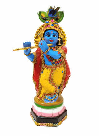 Bal Gopal Lord Krishna Idol with Flute, Handcrafted Decorative Statue