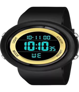 Om Collection - Black Silicon Digital Men's Watch
