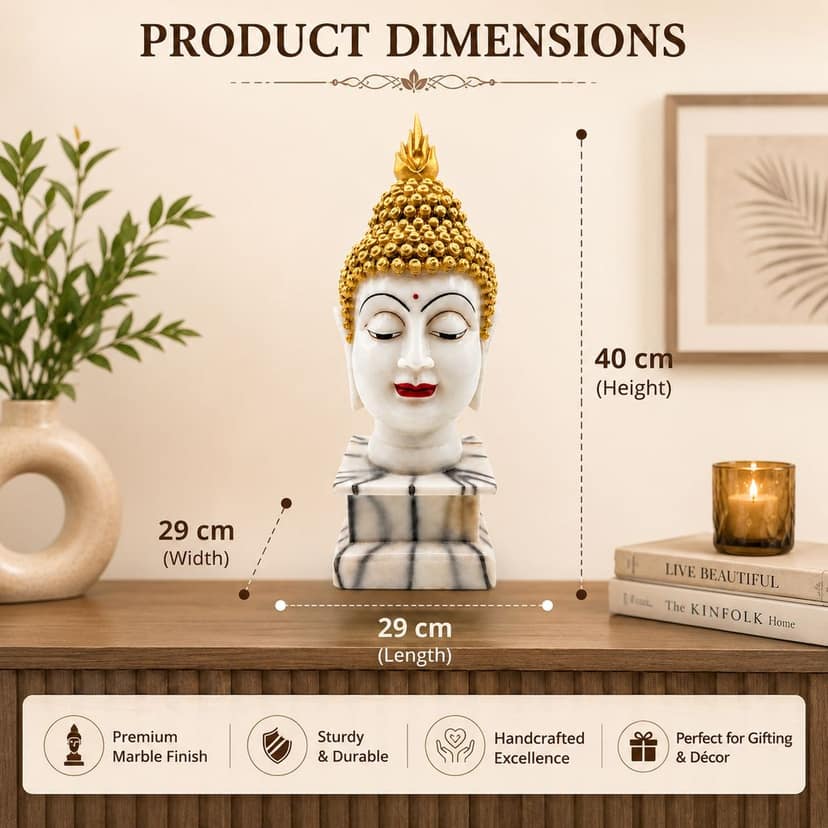 Souvenier Shop Handmade Buddha Statue for Home Décor & Meditation | Premium Decorative Buddha Idol for Living Room, Office & Gift Purpose | 40 cm view 2