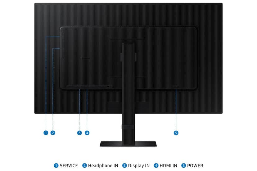 Samsung 27" (68.47cm) 4K ViewFinity S7 Monitor|UHD 3840 x 2160|IPS Panel|350nits|1.07 Billion Colors|Ports-HDMI,DP,Headphone|PIP|PBP|HDR10|Easy Setup Stand|Eye Care Technology|LS27D700EAWXXL|Black view 2