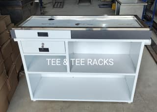 Billing Table with Cash Drawer and Keyboard Tray