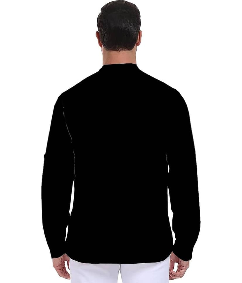 UNI VIBE Black Cotton Men's Shirt Style Kurta ( Pack of 1 ) view 2
