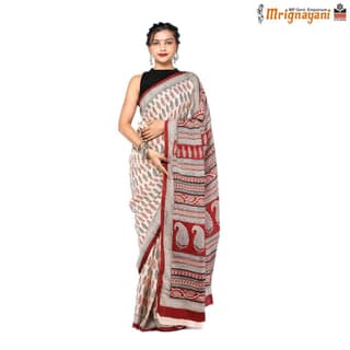 HANDLOOM MULBERY SILK SAREE WITH BLOUSE (SKU - 3I0103080522, SAREE-1160)