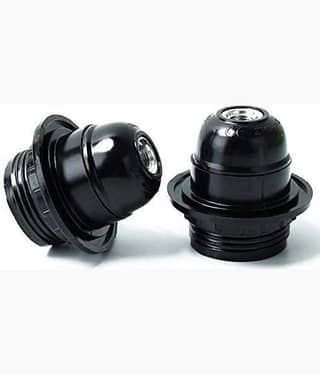DAJUBHAI E27 Bulb Holder Screw Type Pendant Black - Pack of 2