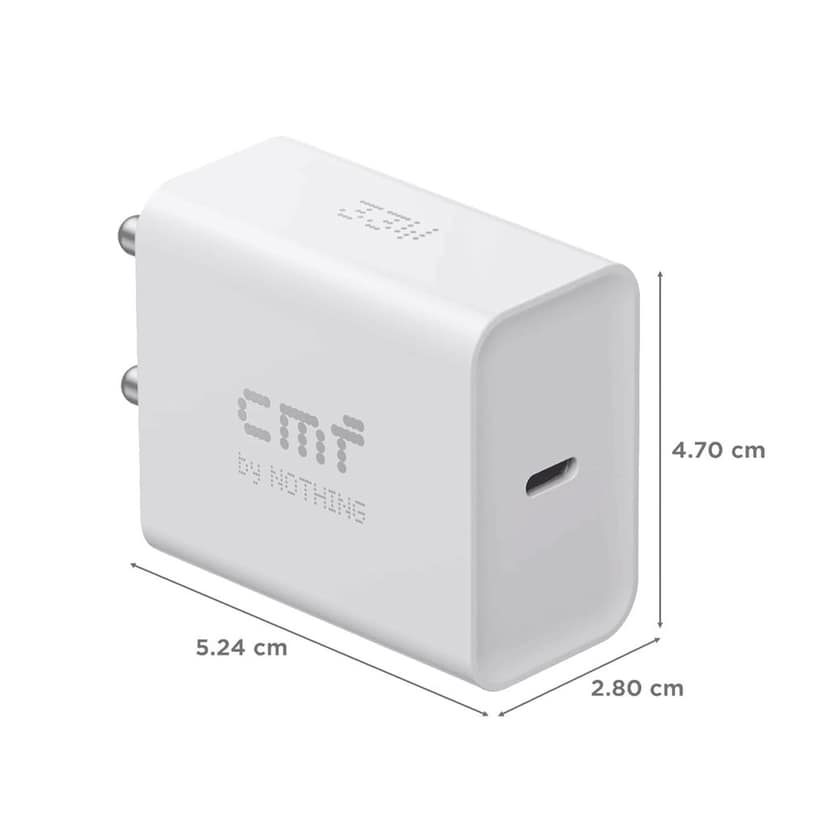 CMF by Nothing Power 33W Fast Charger (Model C383) | USB Type-C Wall Charging Adapter | PPS Support | White | Adapter Only (No Cable) view 3