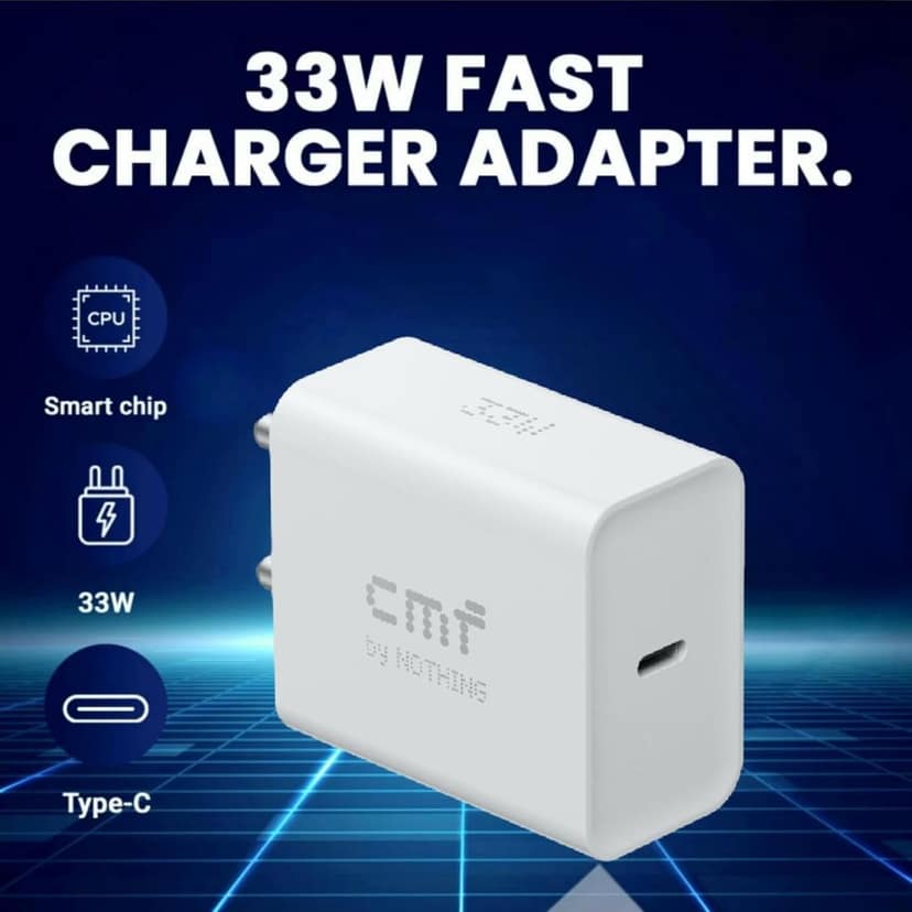 CMF by Nothing Power 33W Fast Charger (Model C383) | USB Type-C Wall Charging Adapter | PPS Support | White | Adapter Only (No Cable) view 9