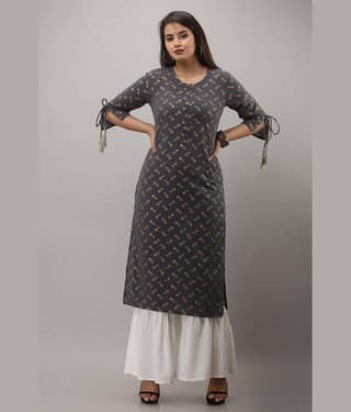 MAUKA - Blue Straight Rayon Women's Stitched Salwar Suit ( Pack of 1 )
