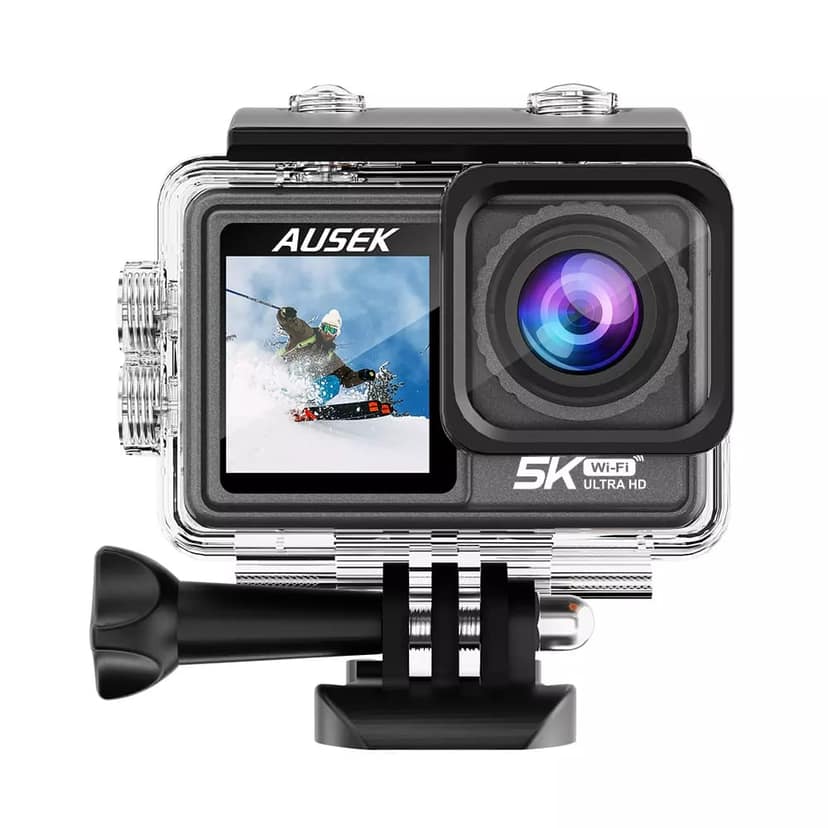 AUSHA 5K Ultra HD Action Camera, Dual Screen, 170° Wide Angle, Wi-Fi & EIS Anti-Shake, Vlogging Action Camera view 4