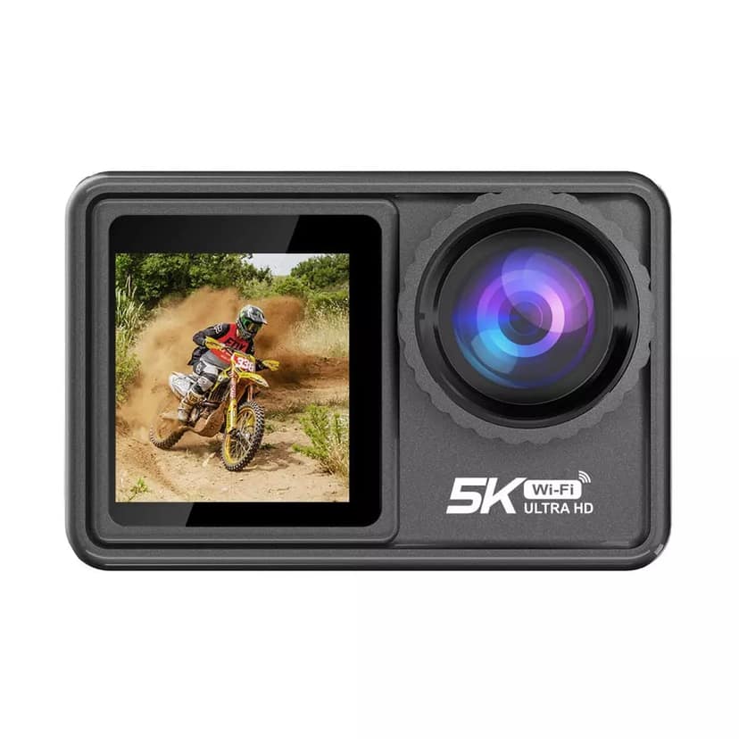 AUSHA 5K Ultra HD Action Camera, Dual Screen, 170° Wide Angle, Wi-Fi & EIS Anti-Shake, Vlogging Action Camera view 6
