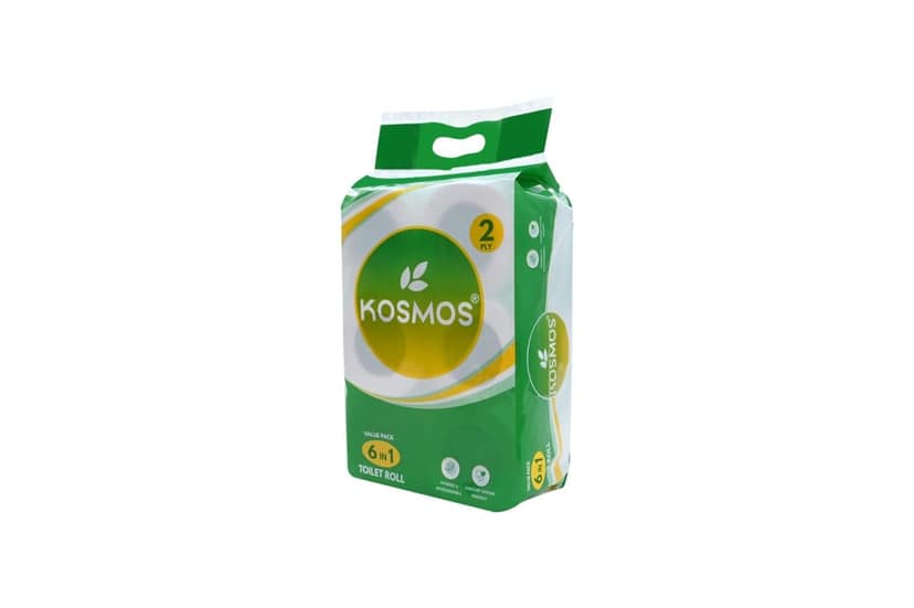 Kosmos Toilet Roll 6 in 1, 180 Pulls, 2-Ply (Green), Softness, High Absorbency, Suitable for All Skin Types, Hygiene & Personal Standards view 2